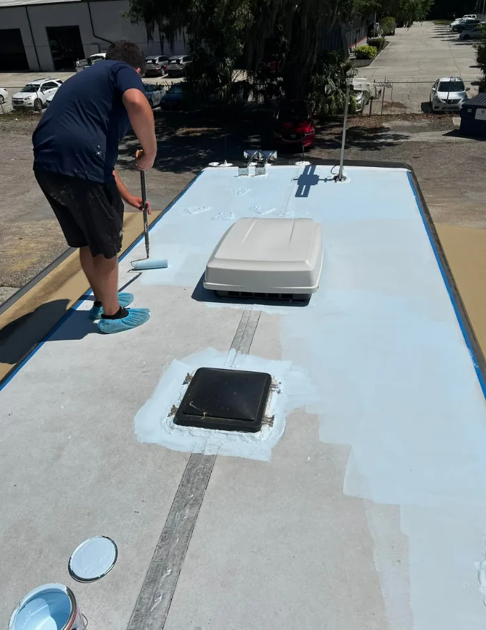 RV exterior sealant and body repair work in Jensen Beach
